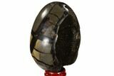 Septarian Dragon Egg Geode - Black Crystals #118766-2